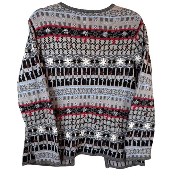 Rebecca Malone Cardigan Sweater Women's Small Petite Wool Blend Flowers - Picture 6 of 10